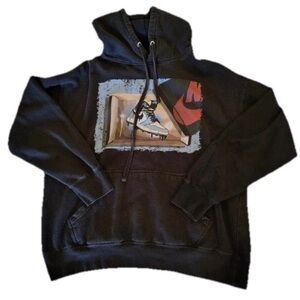 Y2K Sneaker Graphic Hoodie Womens XL Black Streetwear Skater Pullover Oversized